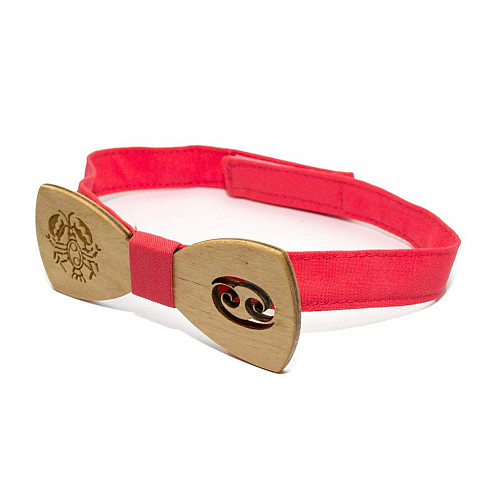 Дерев'яна краватка метелик Gofin зі знаком зодіаку рак GBDH-8310