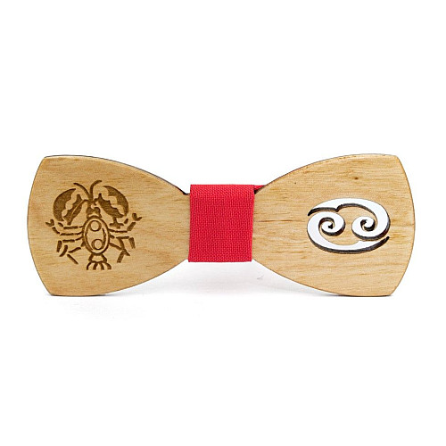 Дерев'яна краватка метелик Gofin зі знаком зодіаку рак GBDH-8310