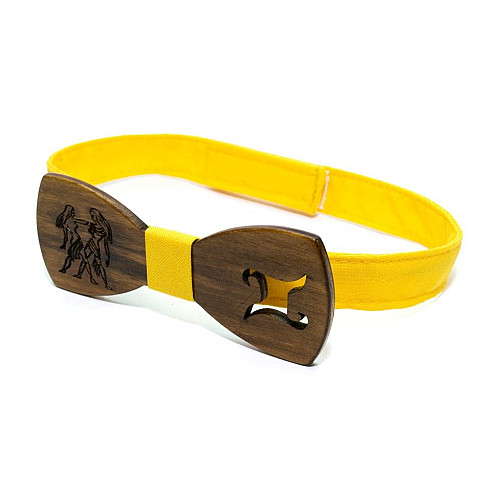 Деревянная галстук бабочка Gofin со знаком зодиака близнецы GBDH-8311