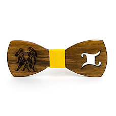 Дерев'яна краватка метелик Gofin зі знаком зодіаку близнята GBDH-8311