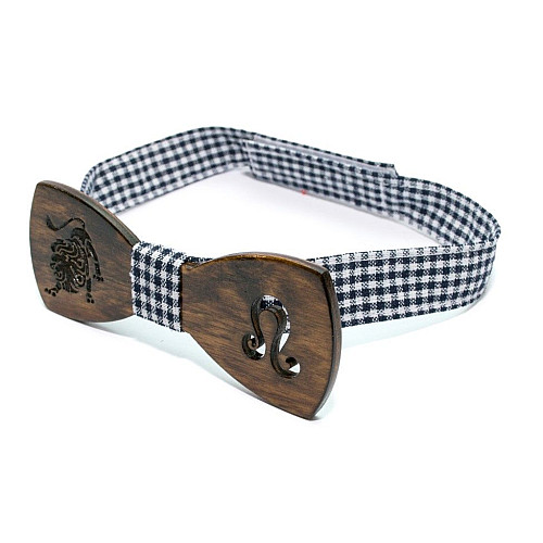 Дерев'яна краватка метелик Gofin зі знаком зодіаку лев GBDH-8312