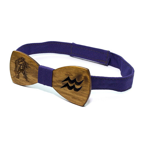 Дерев'яна краватка метелик Gofin знак зодіаку водолій GBDH-8315