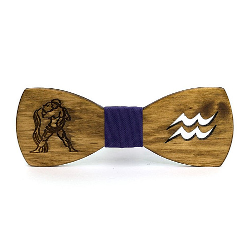 Дерев'яна краватка метелик Gofin знак зодіаку водолій GBDH-8315