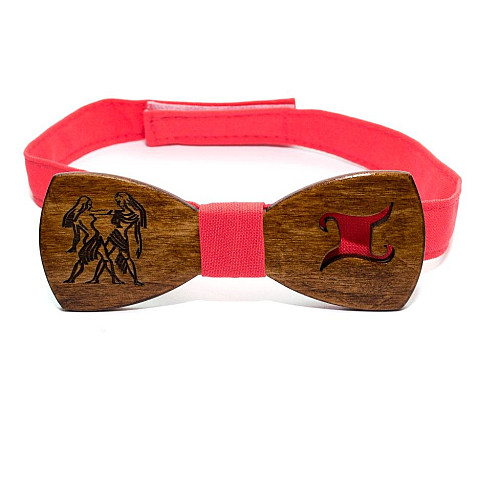 Деревянная галстук бабочка Gofin знак зодиака близнецы GBDH-8317