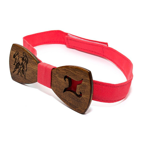 Деревянная галстук бабочка Gofin знак зодиака близнецы GBDH-8317