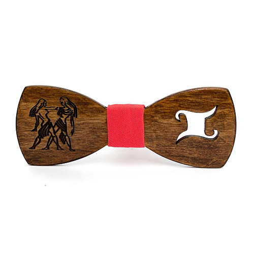 Деревянная галстук бабочка Gofin знак зодиака близнецы GBDH-8317