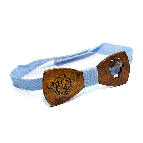 Дерев'яна краватка метелик Gofin знак зодіаку телець GBDH-8324