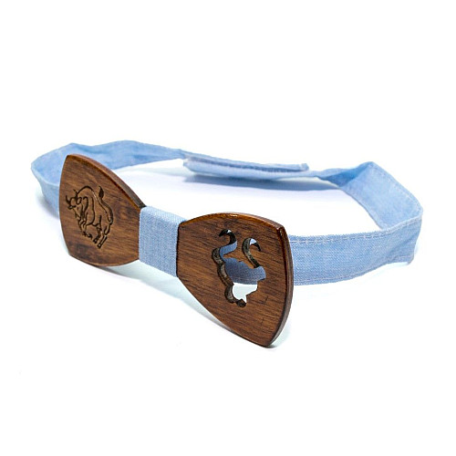 Дерев'яна краватка метелик Gofin знак зодіаку телець GBDH-8324