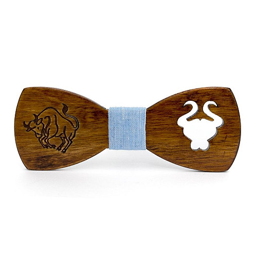 Дерев'яна краватка метелик Gofin знак зодіаку телець GBDH-8324
