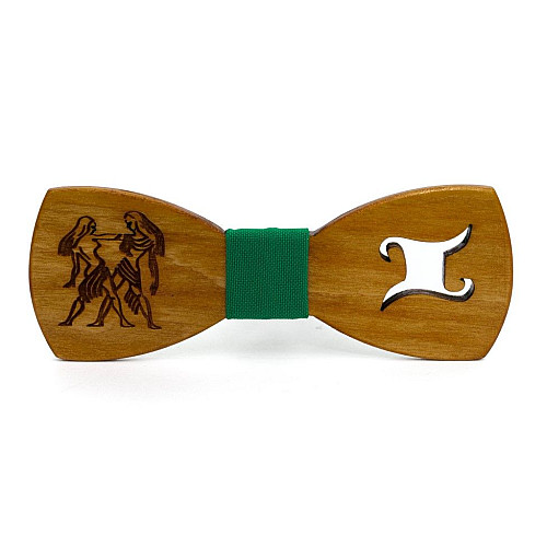 Деревянная бабочка Gofin со знаком зодиака близнецы GBDH-8325