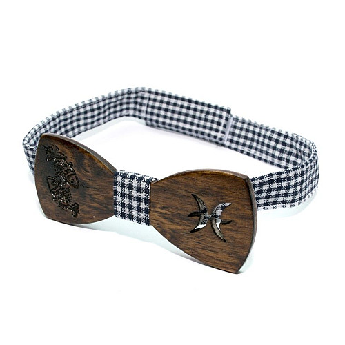 Деревянная бабочка Gofin знак зодиака рыбы GBDH-8327