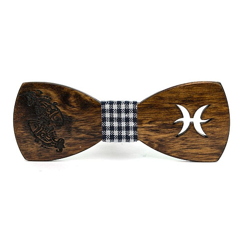 Деревянная бабочка Gofin знак зодиака рыбы GBDH-8327