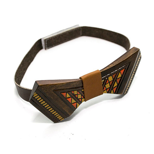 Дерев'яна краватка метелик Gofin з малюнком вишивка GBDH-8331