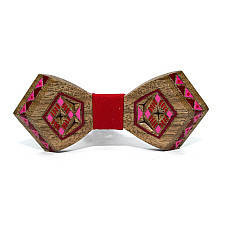 Деревянная галстук бабочка Gofin с рисунком вышивки GBDH-8334