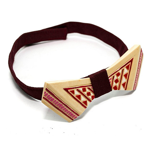 Деревянная галстук-бабочка Gofin с рисунком GBDH-8338