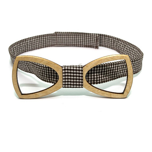 Деревянная галстук-бабочка Gofin классика с вырезом GBDH-8351