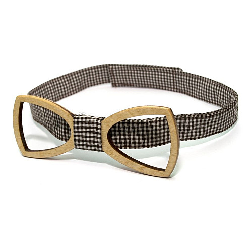 Деревянная галстук-бабочка Gofin классика с вырезом GBDH-8351