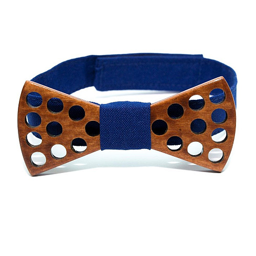 Детская деревянная галстук-бабочка Gofin с отворами GBDH-8367