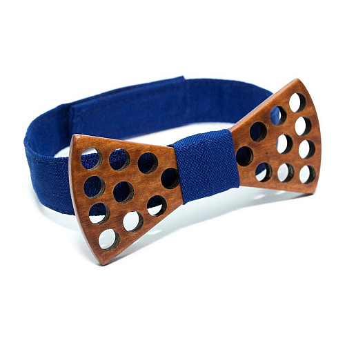 Детская деревянная галстук-бабочка Gofin с отворами GBDH-8367