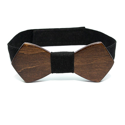 Дитяча дерев'яна краватка-метелик Gofin темний GBDH-8369