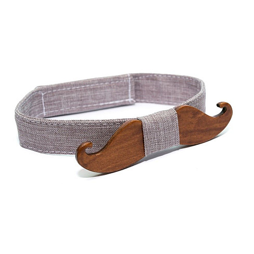 Детская деревянная галстук-бабочка Gofin усы GBDH-8372