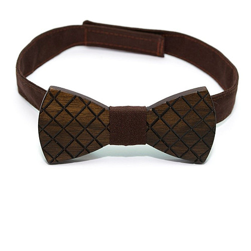 Деревянная галстук-бабочка Gofin с ромбиками GBDH-8384