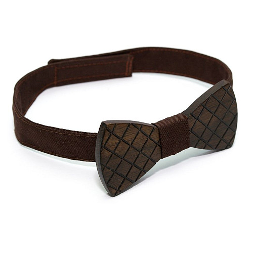 Деревянная галстук-бабочка Gofin с ромбиками GBDH-8384