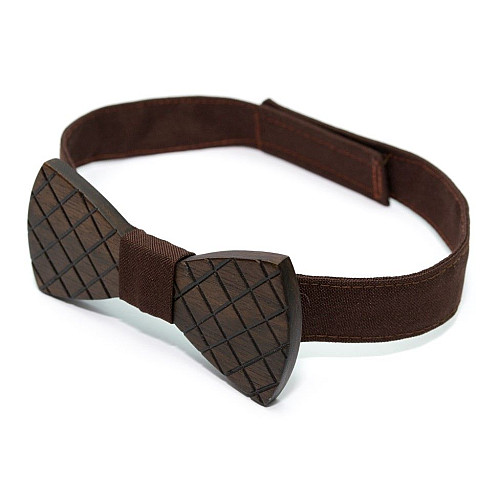 Деревянная галстук-бабочка Gofin с ромбиками GBDH-8384