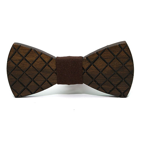 Деревянная галстук-бабочка Gofin с ромбиками GBDH-8384