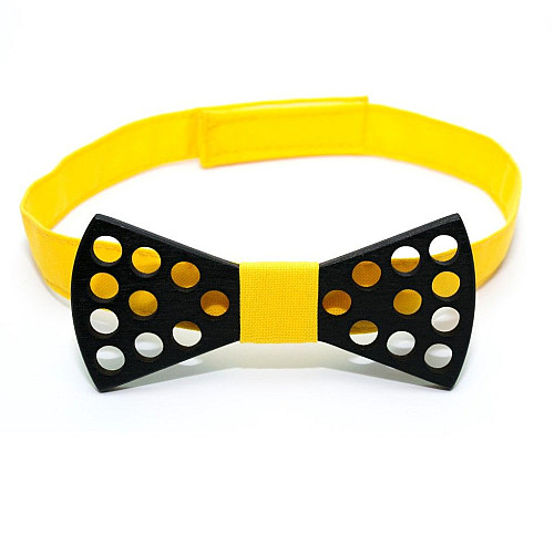 Деревянная галстук-бабочка Gofin темная с отворами GBDH-8390