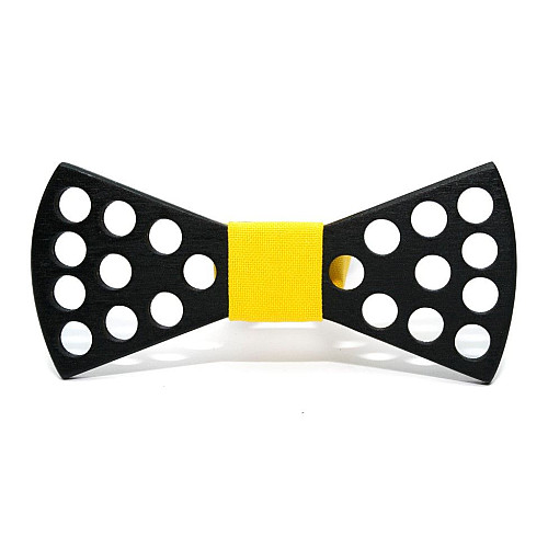 Деревянная галстук-бабочка Gofin темная с отворами GBDH-8390