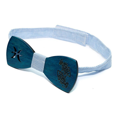 Классическая деревянная галстук-бабочка Gofin знак зодиака рыбы GBDH-8400