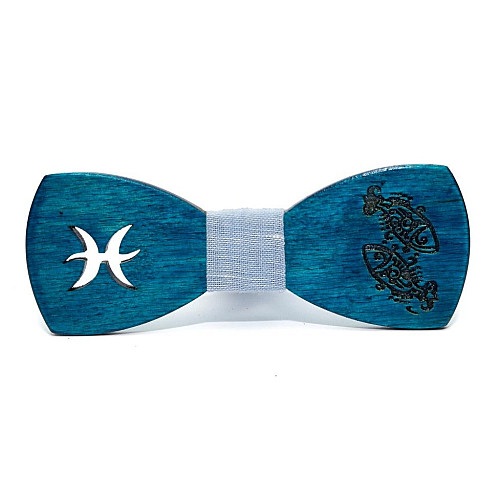 Классическая деревянная галстук-бабочка Gofin знак зодиака рыбы GBDH-8400