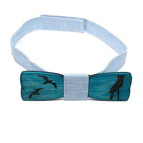 Деревянная галстук-бабочка Gofin с птичкой GBDH-8401