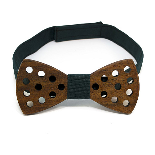 Деревянная бабочка Gofin классическая с отворами GBDH-8403