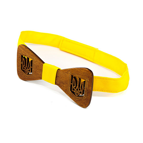 Деревянная галстук-бабочка Gofin с гербом украины GBDH-8404
