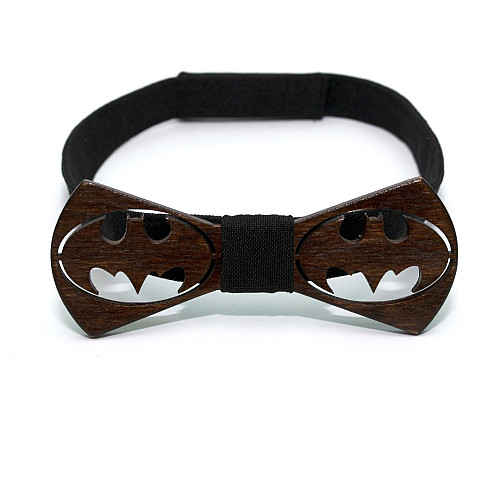 Дерев'яний краватка-метелик Gofin бетмен темний GBDH-8422