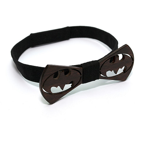 Дерев'яний краватка-метелик Gofin бетмен темний GBDH-8422