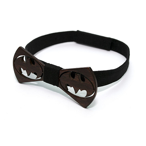 Дерев'яний краватка-метелик Gofin бетмен темний GBDH-8422