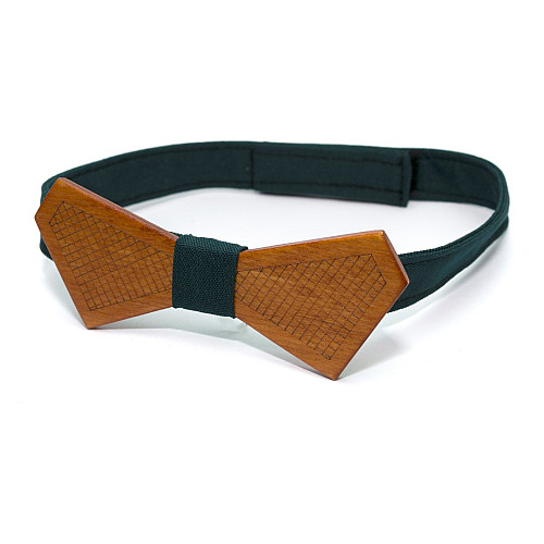 Деревянная галстук-бабочка Gofin с гравировкой сетки GBDH-8423