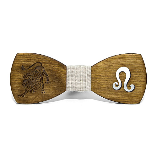 Класичний дерев'яний краватка метелик Gofin зі знаком зодіаку лев GBDH-8439