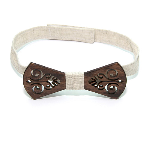 Классическая деревянная галстук бабочка Gofin узор GBDH-8440