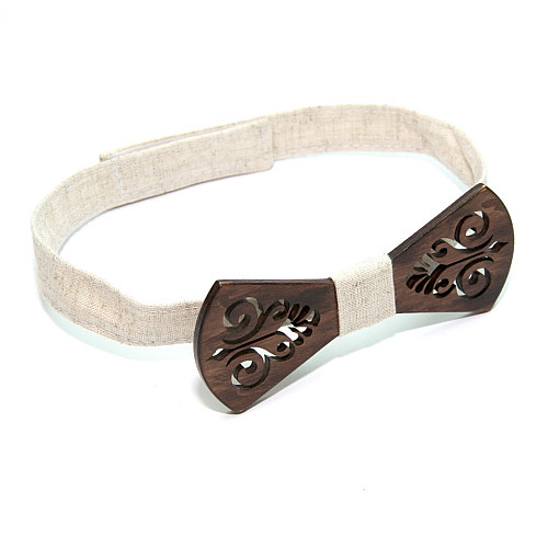 Классическая деревянная галстук бабочка Gofin узор GBDH-8440