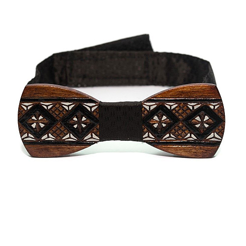 Набір дерев'яний метелик Gofin для сина та батька з візерунком темний GBDH-9001