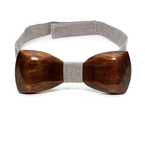 Набір темна дерев'яна краватка метелик Gofin для сина та батька GBDH-9006