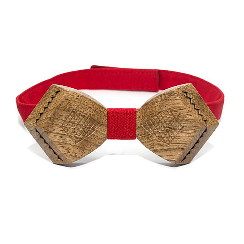 Набор темная деревянная галстук бабочка Gofin для сына и отца с узором GBDH-9007