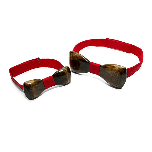 Набор деревянная галстук бабочка Gofin для сына и отца Объёмная GBDH-9010