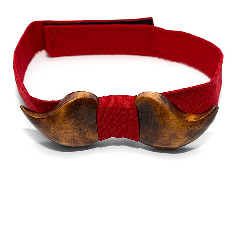 Набор деревянная галстук бабочка Gofin для сына и отца усы GBDH-9012