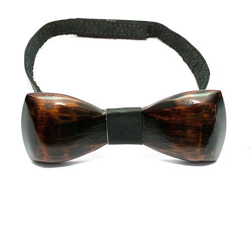 Набор деревянная галстук бабочка Gofin для сына и отца темная GBDH-9013