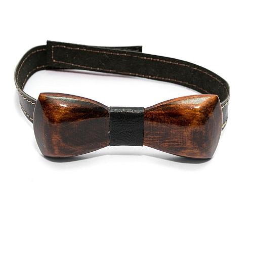 Набор деревянная галстук бабочка Gofin для сына и отца темная GBDH-9013